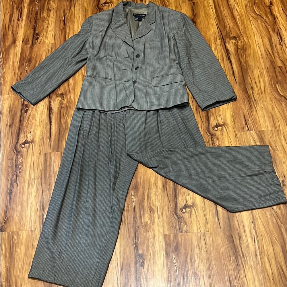 Women's Gray Pinstripe Suit Set